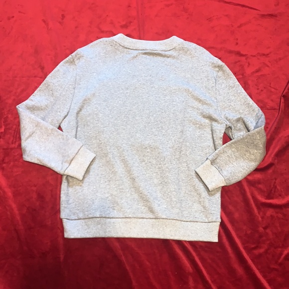 Ann-Sofie Back Grey Crew Sweater with White Attached Logo Square Size Small - Picture 7 of 8